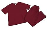 M&M SCRUBS Men's Scrub Set Medical Scrub Top and Pants XL Burgundy