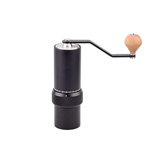 Tragbare manuelle Kaffeemühle 304stainless Stahl Grat Kaffeemühle einstellbar externe Regler (Color : Black)