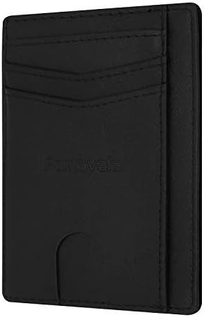 Newest Minimalist Genuine Leather RFID Blocking Front Pocket Wallet (BlackC)