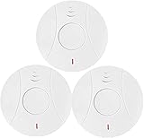 3 Pack 10 Year Battery Operated Smoke Detector and