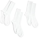 Stride Rite Little Boys' Comfort Seam Three Pack Crew Socks, White, 7-8.5