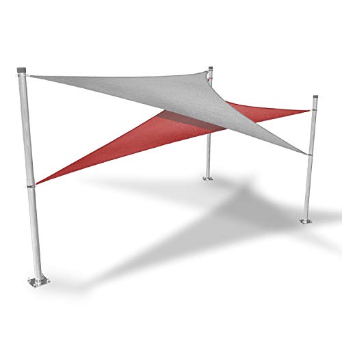 Windscreen4less Shade Sail Post Round 96’’ (8ft) Galvanized Steel for