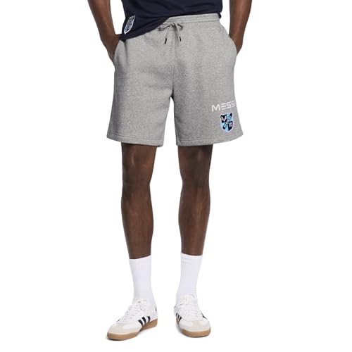 Messi Mens Fleece Shorts, Heather Grey, S