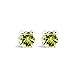 Tiny Birthstone Gemstone Post Stud Earrings in Sterling Silver | Multiple Color Choices & Sizes | Birthday Earrings for Women (3mm, August | Lime Green Peridot)
