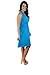 Charm Your Prince Women's Summer Halter Top Sundress (Medium, Blue)