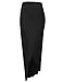 NINEXIS Women's Wrap Front Slim Fit Midi Skirt with Asymmetrical Hem (S-3XL)