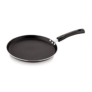 Perfect Aluminium Non-Stick Dosa Flat Tawa (250mm, Black)