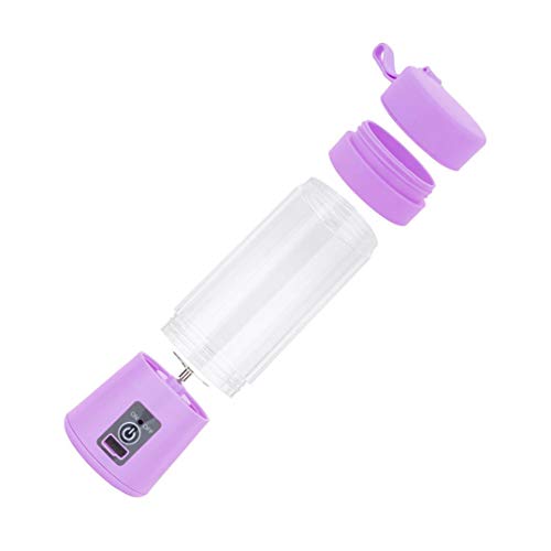 Portable Juicer Cup Clearance,380ml Rechargeable Juice Blender Magnetic Secure Switch Electric Fruit Mixer (Purple)