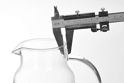Cupwind 55 Ounce Glass Pitcher with Stainless Steel Lid, Hot/Cold Water Carafe with Handle, Juice and Ice Tea Pitcher x Set of 6 Glass Beer Drinks Cups 8.5 Ounce x Serving Tray - Thumbnail 7