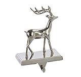 Kurt Adler Metal Silver Reindeer Stocking Holder (right)