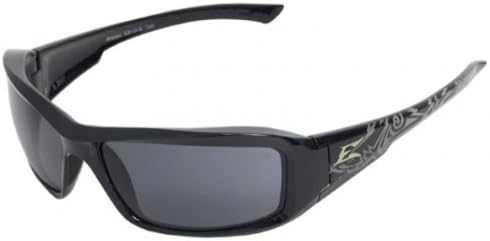 Edge Eyewear Safety Glasses Brazeau Designer Smoke Lens Black Frame Silver