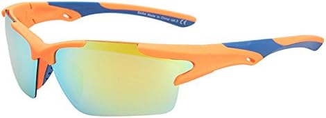 Polarized Sports Sunglasses For Baseball Running Cycling Fishing Diving Durable Half Frame Orange-Blue