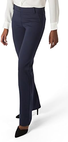 Betabrand Women's Dress Pant Yoga Pants (Straight-Leg) M-Long Navy