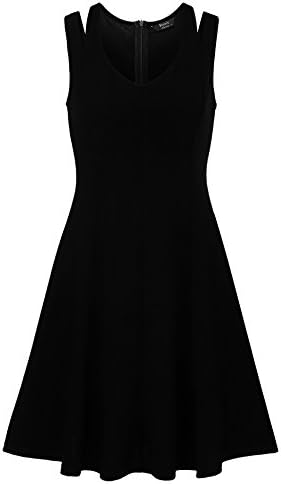 Gumod Women's Sleeveless Scoop Neck Summer Beach A Line Tank Dres