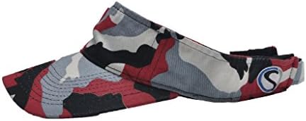 CAMOsport Men's Visor - Velcro Adjustable One Size Red-Black-White-Gray