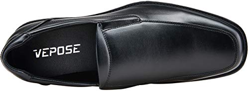 VEPOSE Men's Slip on Dress Shoes Formal Square Toe Loafer Oxfords(10.5,Black) - Thumbnail 5