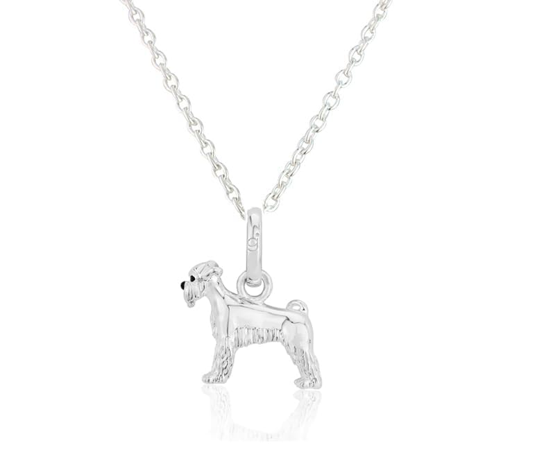 Gemma J Sterling Silver Cute Designer Schnauzer Dog Pendant