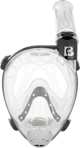 CRESSI Since 1946 - Prince Full Face Mask - Dry Full Face Mask Snorkel, 180° Vision, Safe CO2, 100% Silicone, Anti-fog, Side Tube, Adjustable Straps