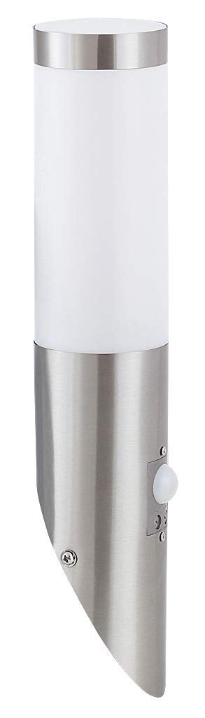 rabalux A++ to E, INOX Torch Path Light, Metal, 60 Watts, E27, Stainless Steel, White, Metal Plastic, Stainless Steel/White, 18 x 7,6 x 38 cm, E27