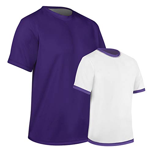 Champro Revtee Reversible Tee, Adult Large, Purple, White