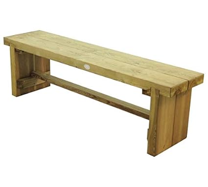 Forest Sturdy Wooden 15M Double Sleeper Garden Bench Outside Seating