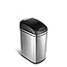 NINESTARS DZT-30-1 Automatic Touchless Infrared Motion Sensor Trash Can, 8 Gal 30L, Stainless Steel Base (Rectangular, Black Lid)