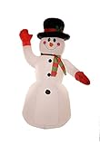Big 8 Foot Self Inflating Illuminated Snowman Yard Holiday Decoration Blow Up Inflatable