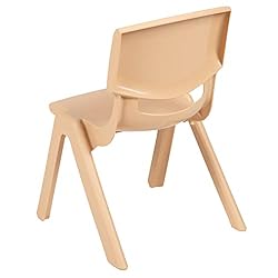 Flash Furniture 4 Pack Natural Plastic Stackable