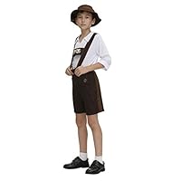 Haorugut Kids Oktoberfest Costume Bavarian Little Lederhosen Role Play German Beer Dress Up for Boys Girls M Brown