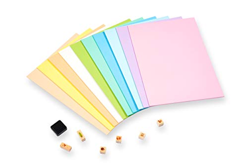 perfect ideaz - 50 Blatt Fotokarton DIN-A4, 10 Pastell-Farben, 300 g/m², Made in Germany, Blauer Engel zertifiziert – Bild 4