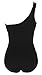 Runtlly Women's One Piece Swimsuits One Shoulder Plus Size Swimwear Bathing Suit with See Through Mesh Style