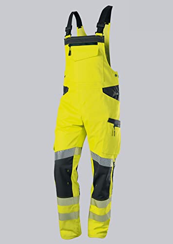 BP 2041-844-6656 Latzhose für Herren, 79.5% Polyester/16.5% Baumwolle/4% Elastolefin, Warngelb/Anthrazit, Modern fit, Größe 60/62n