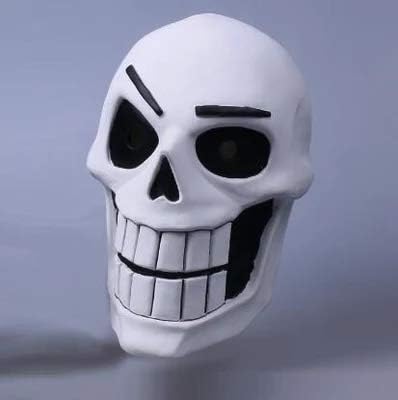 WasJmu Game Undertale Mask Cosplay Kids Adlut Luminous Masks Halloween Fancy Ball Sans Latex Helmet Props White Mask Helmets XMAS gift,skeleton