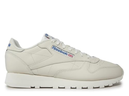 Reebok Men Classic Leather Sneaker, Chalk/Vector Blue/Vector Red, 4.5