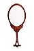 Hashcart Hand Mirror for Women - Hand Held Mirror - Wooden Vintage Hand Mirror Travel Mirrors (Oval, Brown) Portable Decorative Hand Carved Purse Mirror