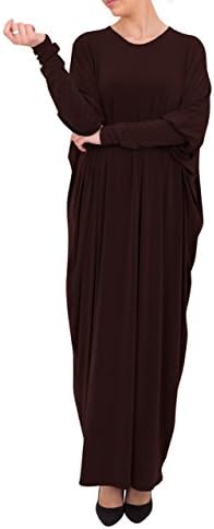 Hijab Gem Womens Butterfly Abaya with a Round Neck and Modest Flare| Jilbab | Maxidress (50,52,54,56,58)