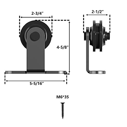 skysen Sliding Barn Door Hardware Roller Set Black (T Shape Roller Set) Pricepulse