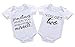 Mini honey 2Pcs Infant Twins Baby Boys Girls Short Sleeve Letter Print Romper Bodysuit Summer Outfit Clothes White