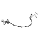 Evelots Dog Sweater Collar Clip-Silver Tone Chain-Shawl-Dress-Blouse-Cardigan