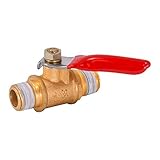 AES Industries 1/4" NPT Male Brass In Line Air Shut-Off Ball Valve