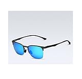 VEITHDIA Unisex Sunglasses Polarized Retro Aluminum Magnesium fishing hunting clubmaster Lens Vintage Eyewear Accessories Sun Glasses Men/Women 6631 (Black, Blue)