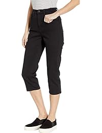 Vaqueros de vestir franceses para dama, ónice Denim Suzanne Capris, color negro