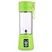 Foruisin Portable Personal Blender, Household Juicer fruit shake Mixer -Six Blades, 380ml Baby cooking machine with USB Charger Cable (Green)