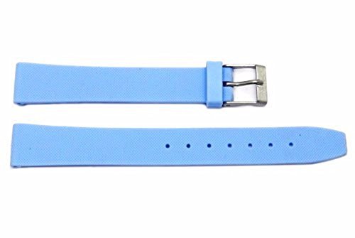 12mm Light Blue Rubber Watch Strap for Ladies