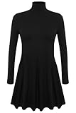 Meaneor Women's Solid Long Sleeve Cowl Neck Loose Casual Tunic Dress Top