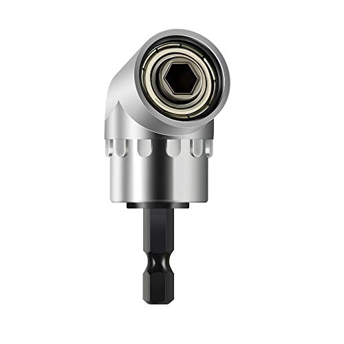 105° Right Angle Drills, 1/4 inch Hex Shank Right Angle Drill Adapter, Drill Attachment of Power Tools Accessories for Screwdriver Bits, Drive Socket Adapter by Electric Drill(Silver) - Thumbnail 7