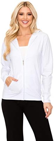 EttelLut Lightweight Comfy Cotton Casual Active Full Zip-up Plain Hoodie Jacket