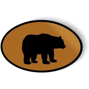 AK Wall Art Bear Oval Brown - Magnet - Car Fridge Locker - Select Size