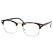 MLC EYEWEAR ® Vintage Inspired Classic Half Frame Nerdy Glasses UV400 Clear Lens