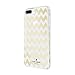 Kate Spade New York Phone Case | For Apple iPhone 8 Plus, iPhone 7 Plus, iPhone 6S Plus, and iPhone 6 Plus | Protective Phone Cases with Clear Design and Drop Protection - Chevron Gold / Clear